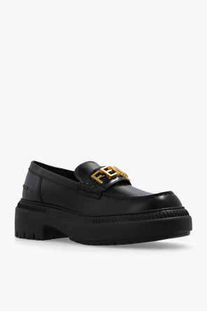 Fendi Leather moccasins with logo