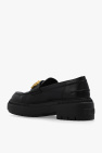 Fendi BLACK Leather moccasins with logo