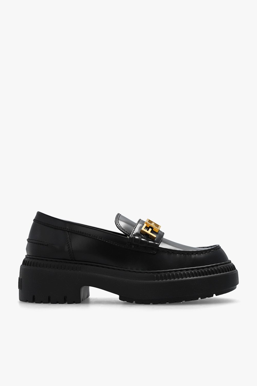 Fendi Leather moccasins with logo