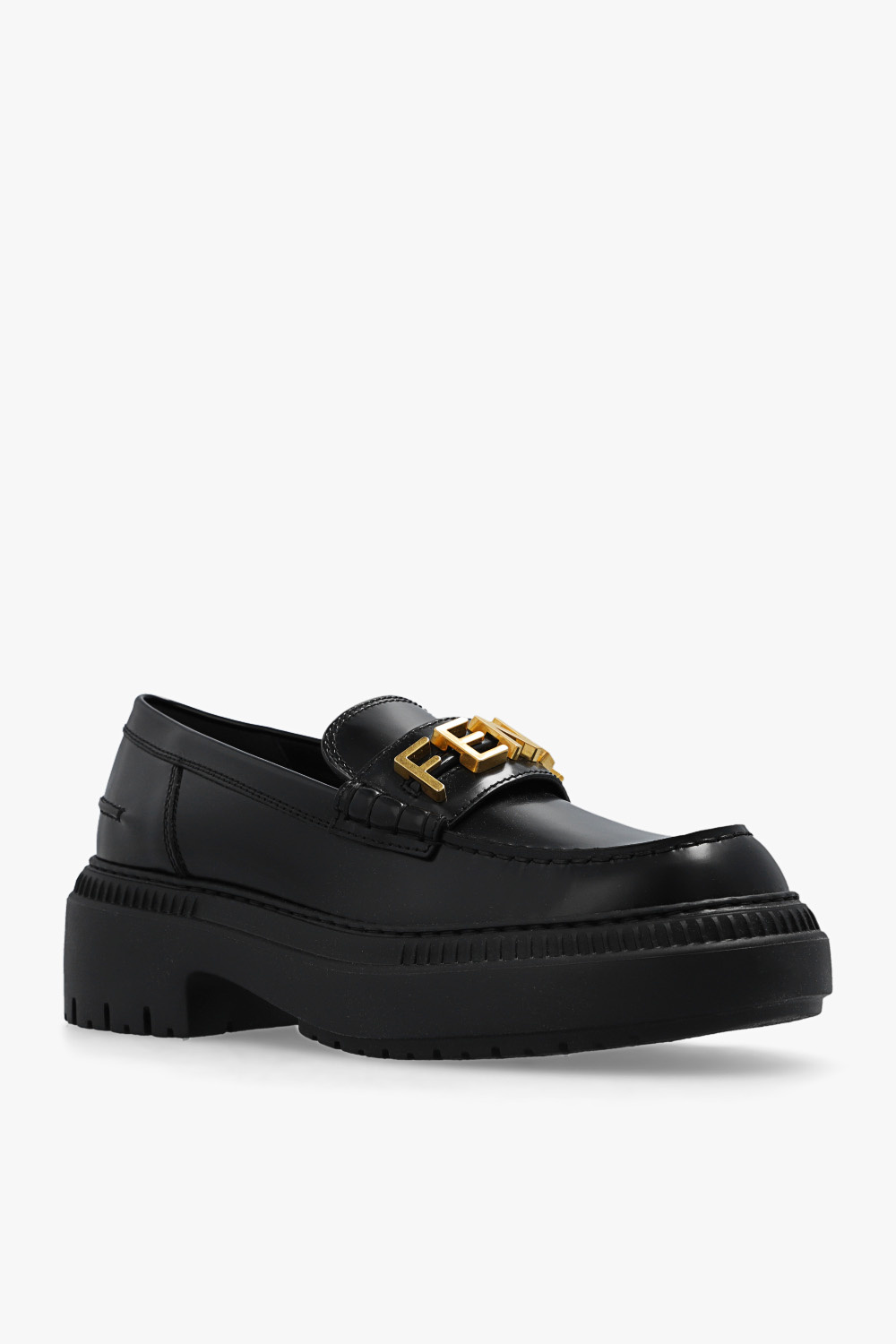 Fendi Leather moccasins with logo