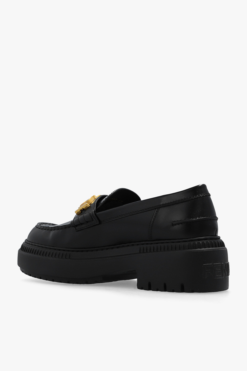 Fendi Leather moccasins with logo