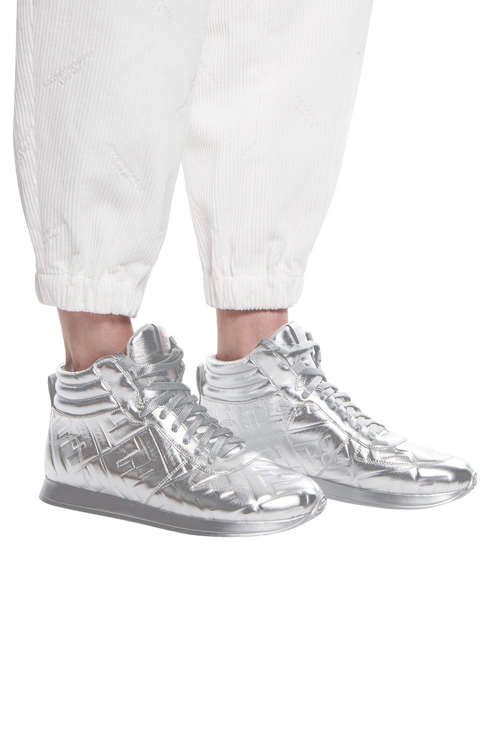 fendi silver sneakers