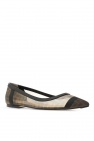 Fendi BROWN Sheer ballet flats with logo