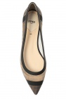 Fendi BROWN Sheer ballet flats with logo