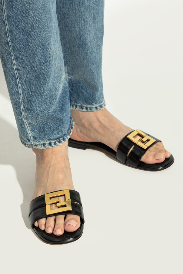 Fendi Leather Slippers 'Fold'