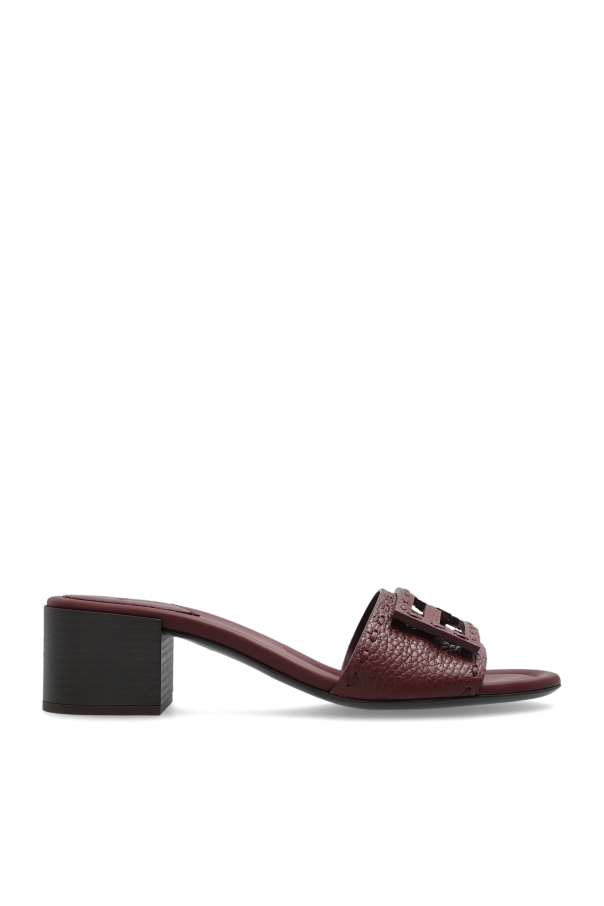 Fendi Leather heeled mules