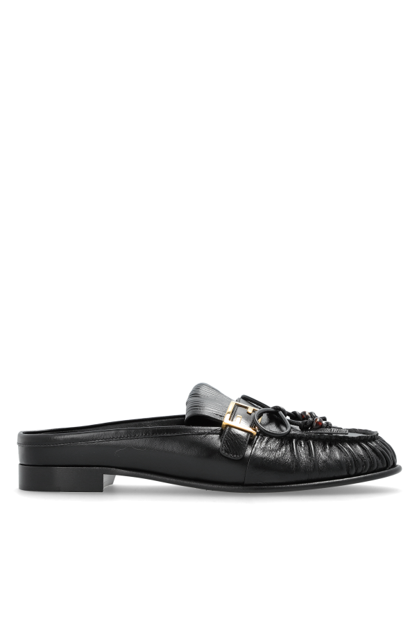 Leather loafers-style mules od Fendi