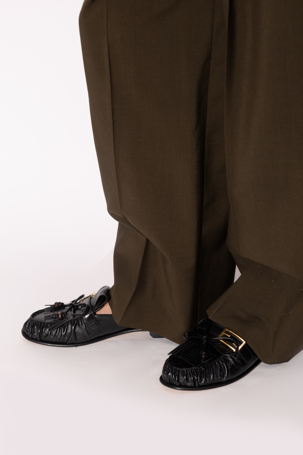 Fendi Skórzane klapki typu `loafers`
