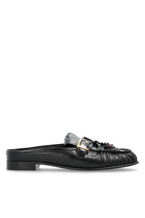 Leather loafers-style mules