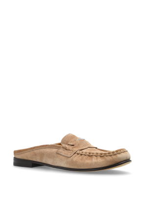 Fendi Zamszowe klapki z logo