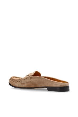 Fendi Zamszowe klapki z logo