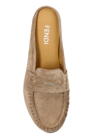 Fendi Zamszowe klapki z logo