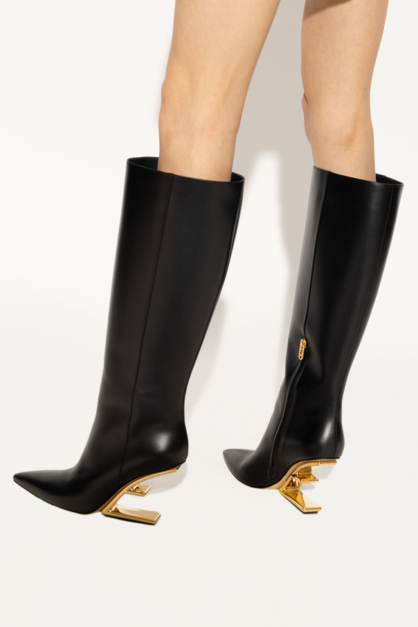 Fendi small ‘First’ boots with decorative heel