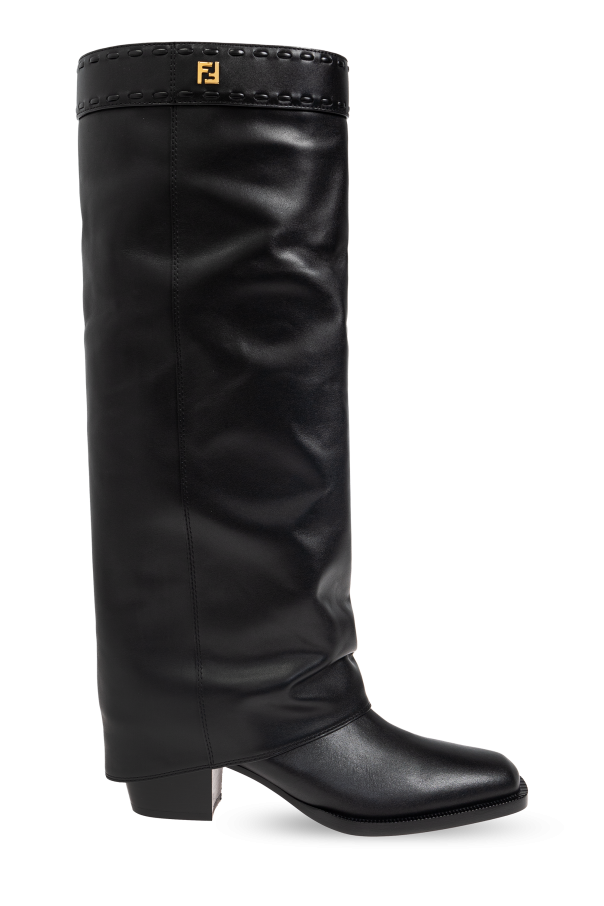 Fendi Leather knee-high boots Show