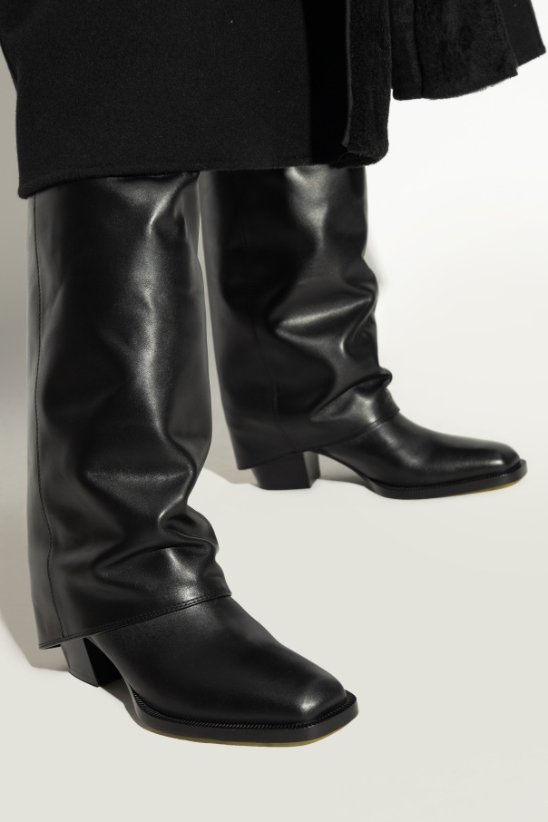 Fendi Leather knee-high boots Show