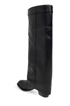 Fendi Leather knee-high boots Show