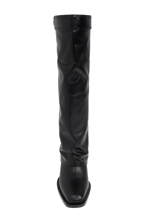 Fendi Leather knee-high boots Show