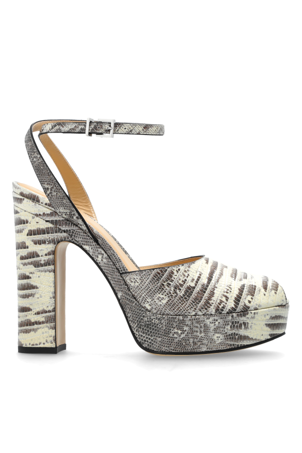 Leather heeled sandals od Fendi