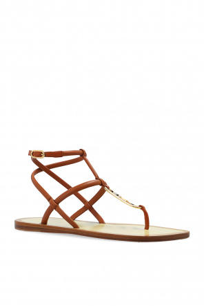 Fendi Leather sandals with logo