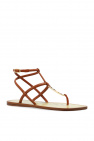 Fendi Leather sandals with logo