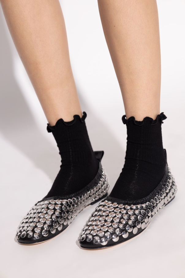 Tory Burch Bailarinas de cuero con tachuelas