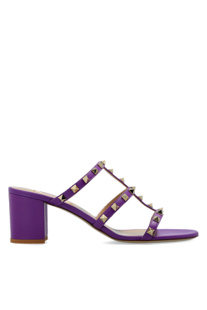 Mules de couro com salto