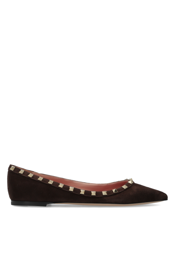Suede ballerinas with studs od Valentino Garavani