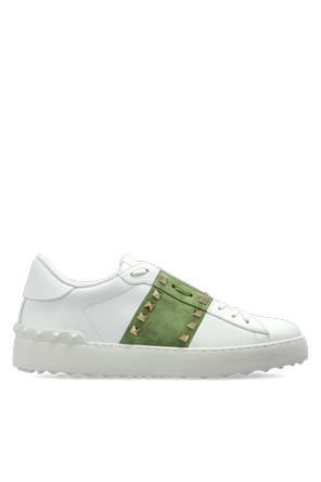 Studded leather low-top sneakers