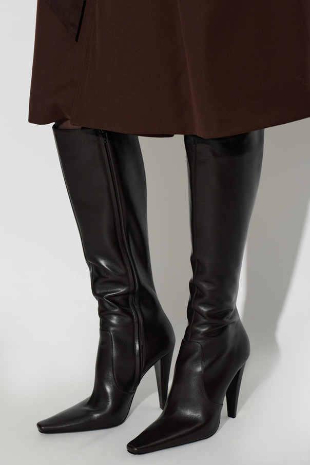Saint Laurent Black leather heeled boots