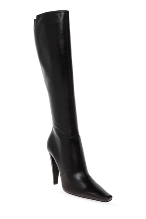 Saint Laurent Black leather heeled boots