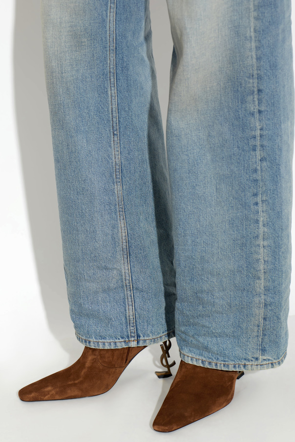 Saint Laurent ‘Opyum’ suede ankle boots