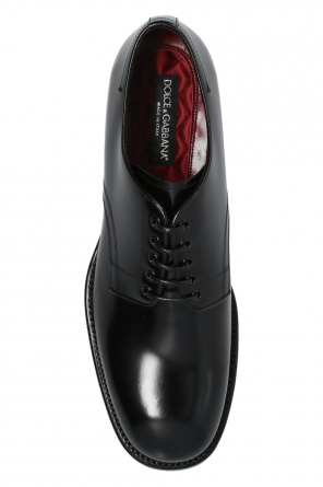 dolce gabbana dripping colour effect hoodie item Leather Derby shoes