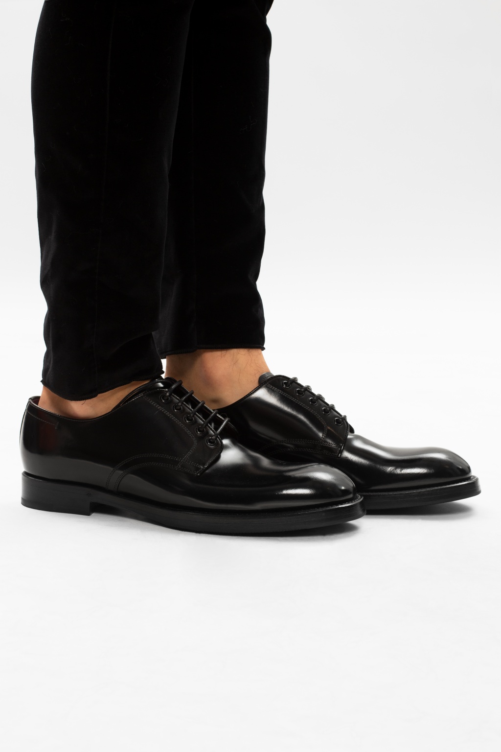 Dolce & Gabbana lace trim camisole Black Leather Derby shoes