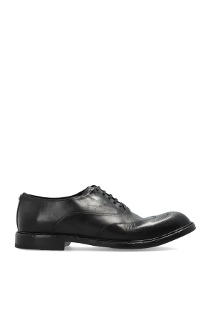 Leather shoes with a vintage effect