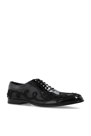 Dolce & Gabbana Dolce & Gabbana Black Embellished Leather Lace-up Shoes
