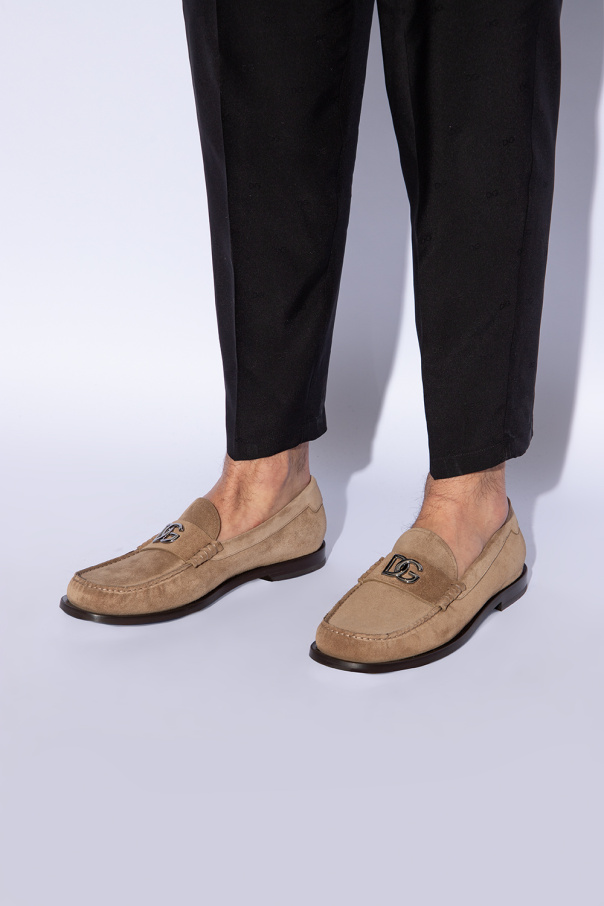 DOLCE & GABBANA OPENWORK POLO SHIRT Suede loafers