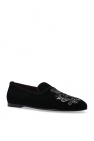 Dolce & Gabbana Kids Kurzärmeliger Body mit Blumen-Print Rosa Velour loafers