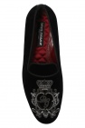 Dolce & Gabbana Kids Kurzärmeliger Body mit Blumen-Print Rosa Velour loafers