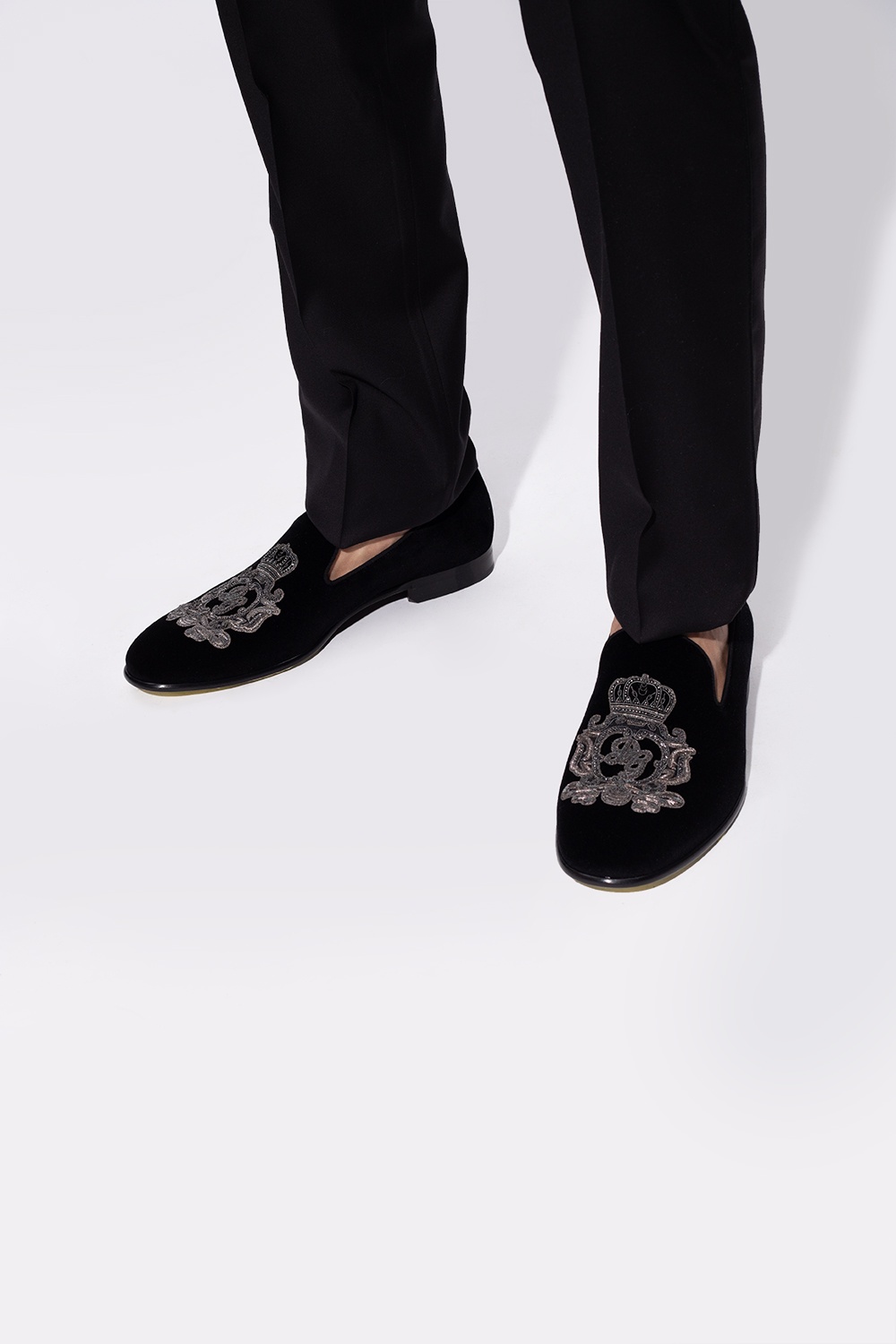 dolce & gabbana black logo jeans ‘Leonardo’ loafers