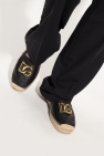 Dolce & Gabbana Man's Single-breasted Black Wool Tailored Leather espadrilles