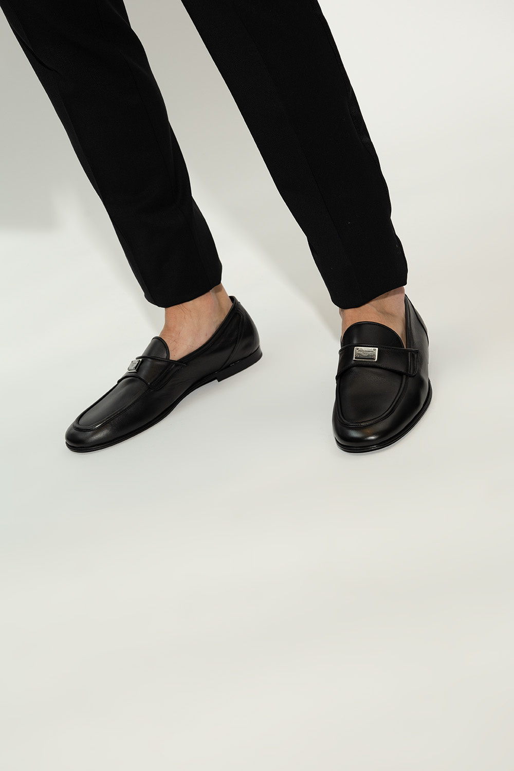 Dolce & Gabbana Single-breasted One Button Jacket Leather loafers