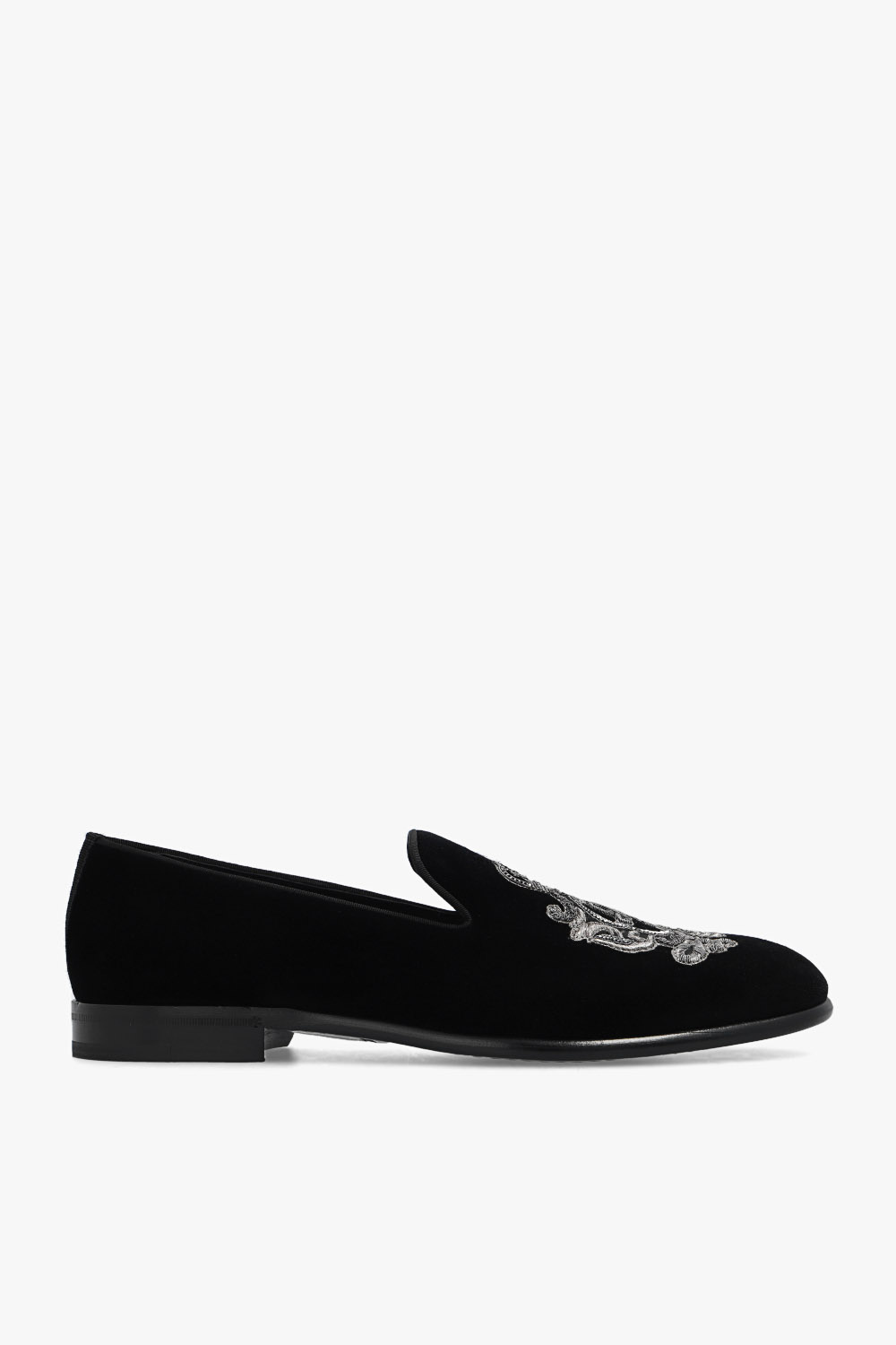 dolce gabbana jute and leather belt Velvet loafers