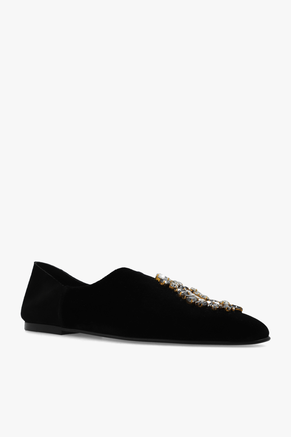 Dolce & Gabbana Slip-on White shoes with crystal appliqué