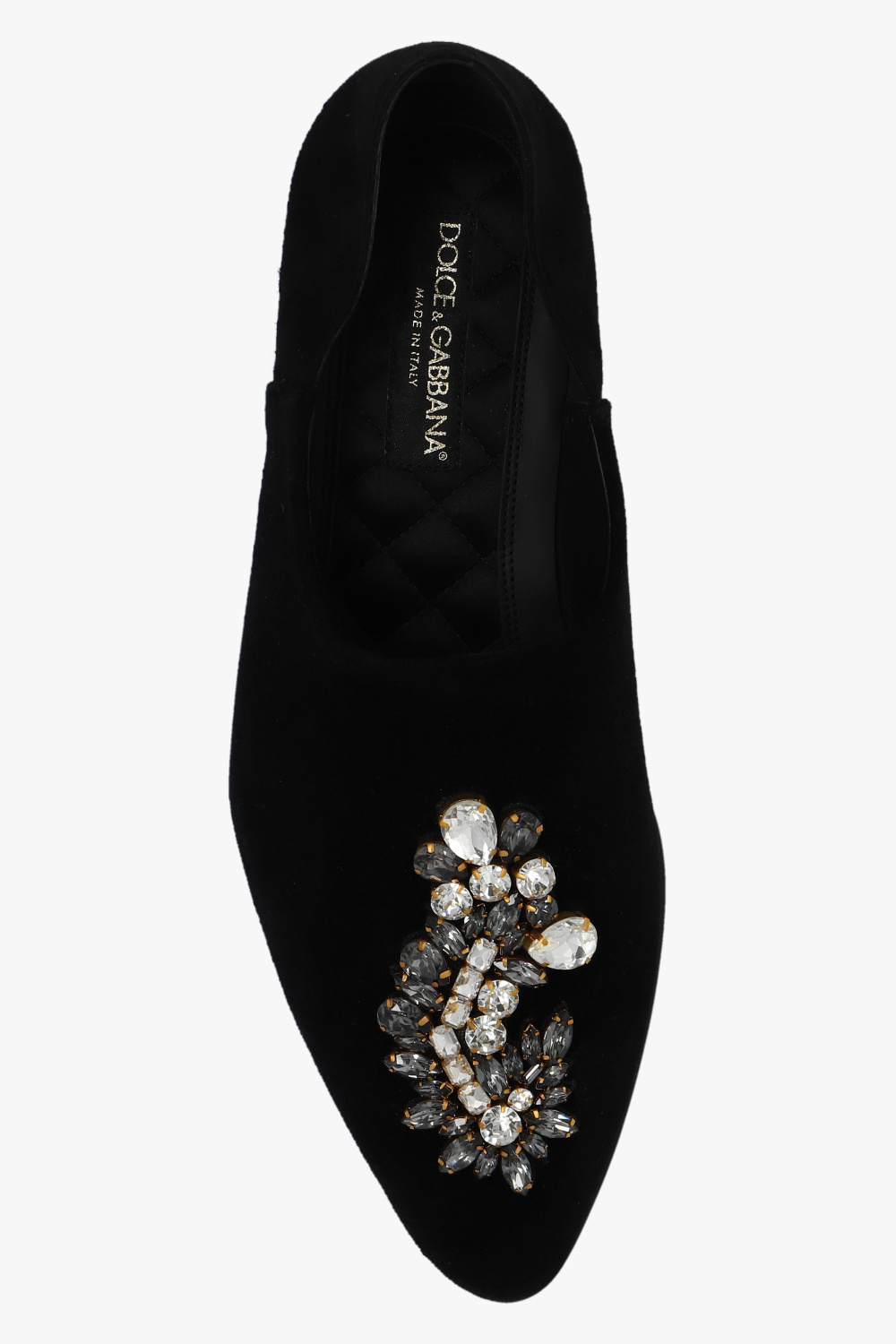 Dolce & Gabbana Slip-on White shoes with crystal appliqué