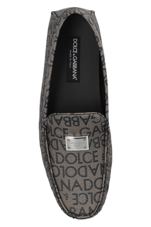 Dolce & Gabbana Sukienki Czernie i szarości Nero Slippers with logo