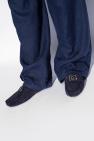 Dolce & Gabbana NAVY BLUE Suede moccasins with logo