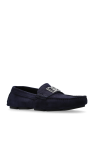 Dolce & Gabbana NAVY BLUE Suede moccasins with logo