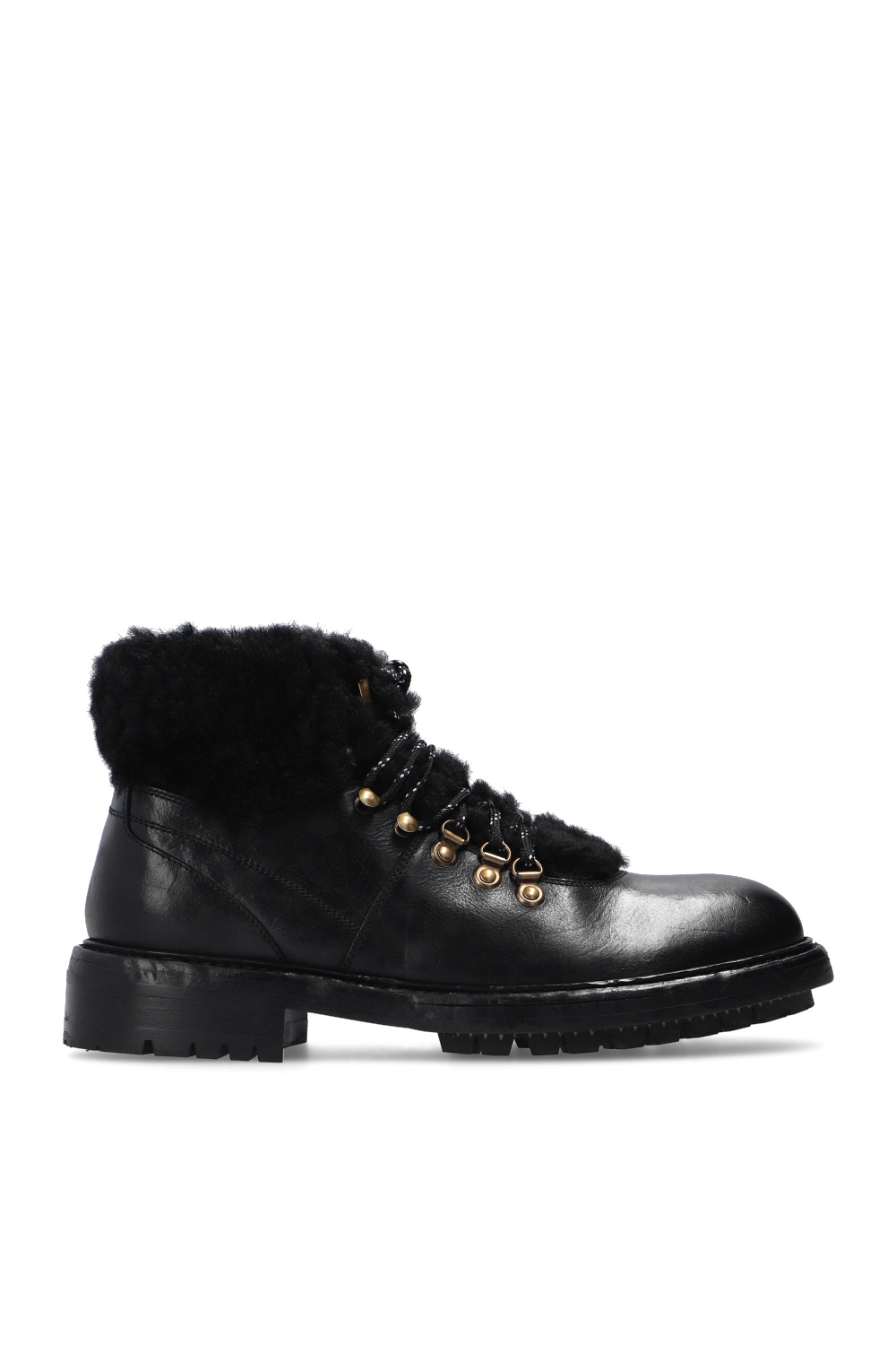 Black Wool-trimmed hiking boots Dolce & Gabbana - Vitkac Germany