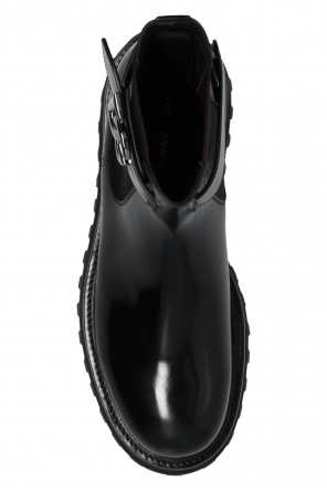 Dolce & Gabbana one-shoulder zebra-print dress Nero Ankle boots