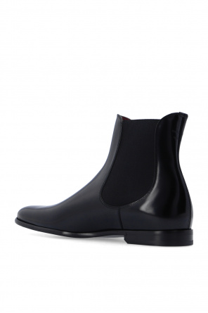 Dolce & Gabbana Shiny Black Leather Lace-up Shoes ‘Raffaello’ leather Chelsea boots